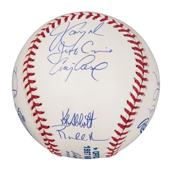 1997 World Series Champions Florida Marlins Multi Signed Official World Series Selig Baseball With 14 Signatures Including Sheffield, Alou, Floyd & Conine (JSA)